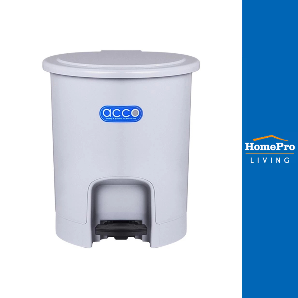 ACCO ถังขยะเหยียบกลม PASTEL 6L สีเทา จัดส่งโดย HomePro