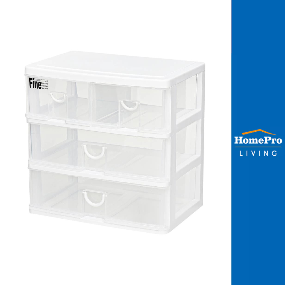 HomePro กล่องลิ้นชัก 4ลิ้นชัก ขนาด 39x26.5x37 cm สีใส แบรนด์ STACKO