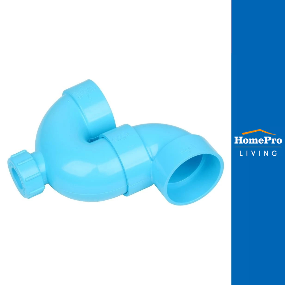 SCG ข้อต่อ P-TRAP (มีช่องระบาย) 2 นิ้ว สีฟ้า จัดส่งโดย HomePro