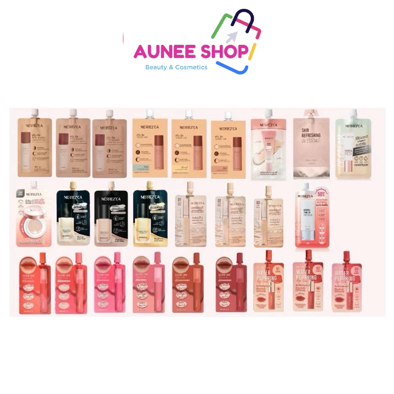 (ซอง) เมอร์เรซกา สกิน อัพ ฟาวเดย์ชั่น รองพื้น ซีซีครีม คอนซีลเลอร์ Merrezca Skin Up Foundation SPF50+ PA+++ 5 ml./ 40ml