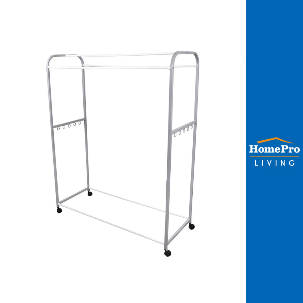 ME LIVING ราวตากผ้ามีล้อ 5 เส้น 115x45x144 ซม. สีเทา จัดส่งโดย HomePro