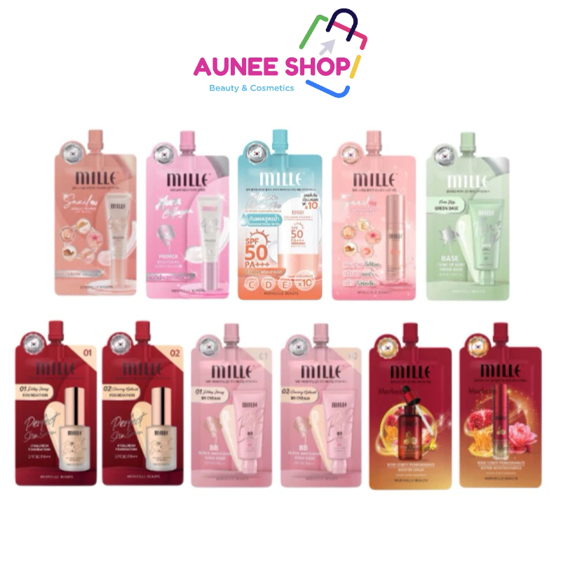 ส่งฟรี/มีไลฟ์ ลด50% [กล่อง x6ซอง] Mille รวมกล่องครีมซอง มิลเล่ 6 กรัม