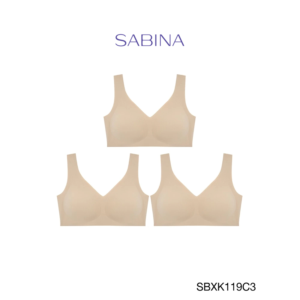 ซื้อ Sabina เสื้อชั้นใน (Set 3 ชิ้น) (ไม่มีโครง)  รุ่น Soft Collection รหัส SBXK119C3 สีเนื้อเข้ม