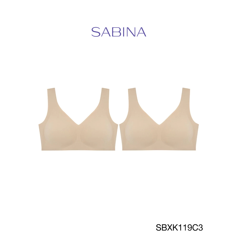 Sabina เสื้อชั้นใน (Set 2 ชิ้น) (ไม่มีโครง) รุ่น Soft Collection รหัส SBXK119C3 สีเนื้อเข้ม