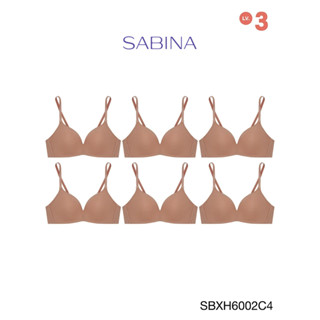 Sabina เสื้อชั้นใน (Set 6 ชิ้น) Invisible Wire (ไม่มีโครง) รุ่น Soft Doomm รหัส SBXH6002C4 สีเนื้อแทน