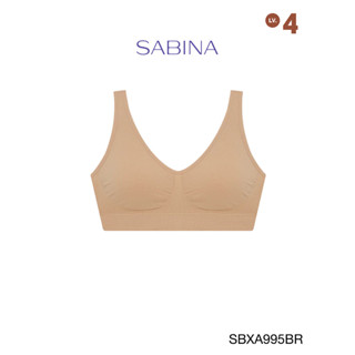 Sabina เสื้อชั้นใน ไม่มีโครง รุ่น Habpy Lady รหัส SBXA995BR  สีน้ำตาล