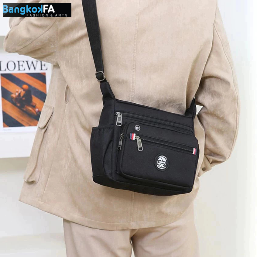 bangkoklist(BA1947) กระเป๋าสะพายข้าง Xiuxianxilie ผ้าoxford มี 4 สี มีช่องเยอะ
