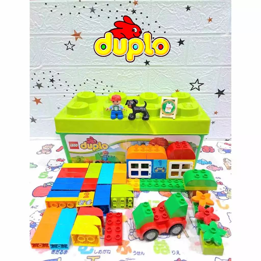เลโก้ Lego duplo All in one box of fun 10572 ชุดรถสภาพดีของแท้มือสองคะ (กล่องเดิมมีตำหนิ)มี63ชิ้นคะ