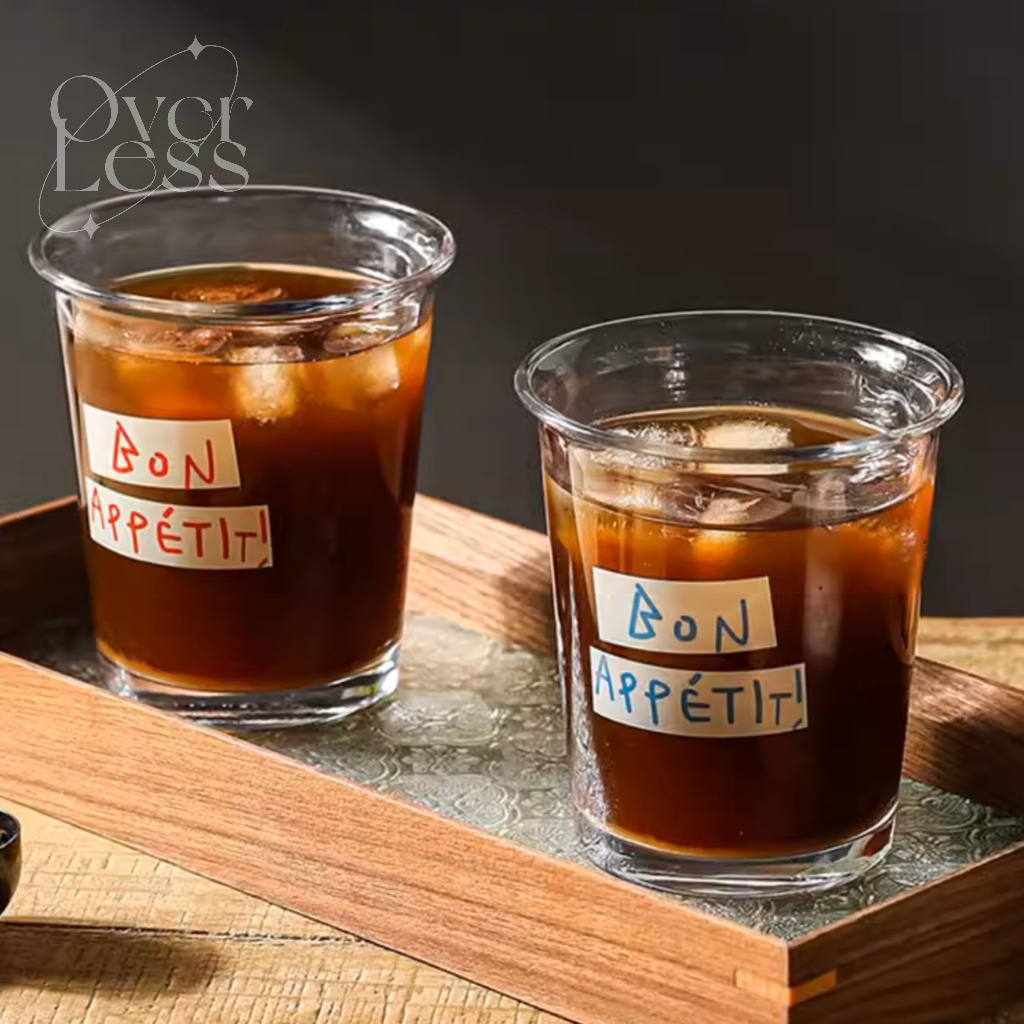 [พร้อมส่ง] แก้วโฮมคาเฟ่ Bon/Voila Home Cafe แก้วน้ำพร้อมส่ง แก้วคาเฟ่ แก้วน้ำลายมินิมอลลายน่ารัก