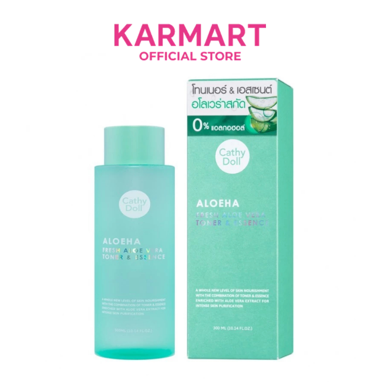 Cathy Doll อโลฮ่า เฟรชอโลเวร่าโทนเนอร์แอนด์เอสเซนต์ 300ml (Y2019) Toner & Essence  (บำรุงผิวหน้า,โทเนอร์)