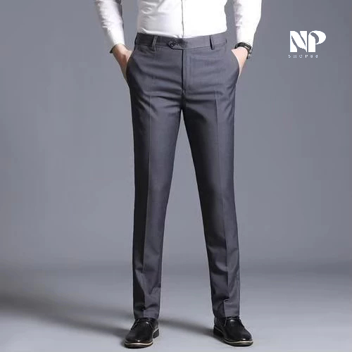 กางเกงสแล็คชาย ขายาว ผ้ายืด ขากระบอกเล็ก สีเทาเข้ม ไซส์28-38 เนื้อผ้ายืดหยุ่น ใส่สบาย