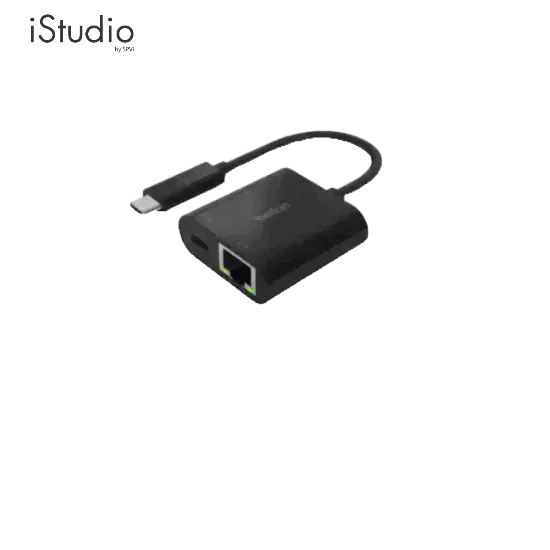 Belkin 3.0 USB-C to Gigabit Ethernet Adapter with Power Pass-Thru PD 60W 15cm อุปกรณ์แปลงสัญญาณ