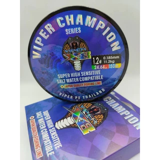 (VIPER CHAMPION) สาย PE ถัก8 แบบมัลติคัลเลอร์ (สลับสีทุก10ม.) ขนาด 0.6-4.0 ยาว 150-200-300ม.