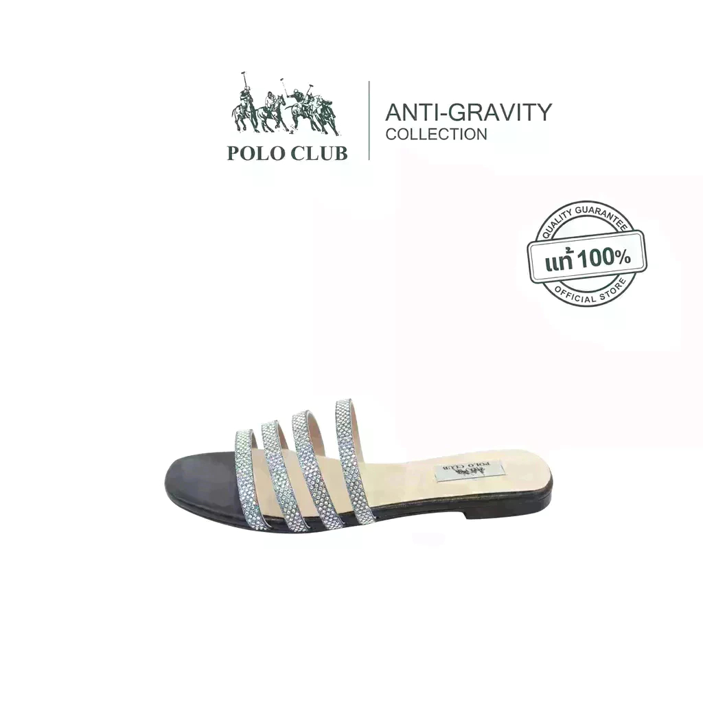 POLO CLUB รองเท้าแตะแบบสวม รุ่น P2773 สีดำ | รองเท้าแตะผู้หญิง