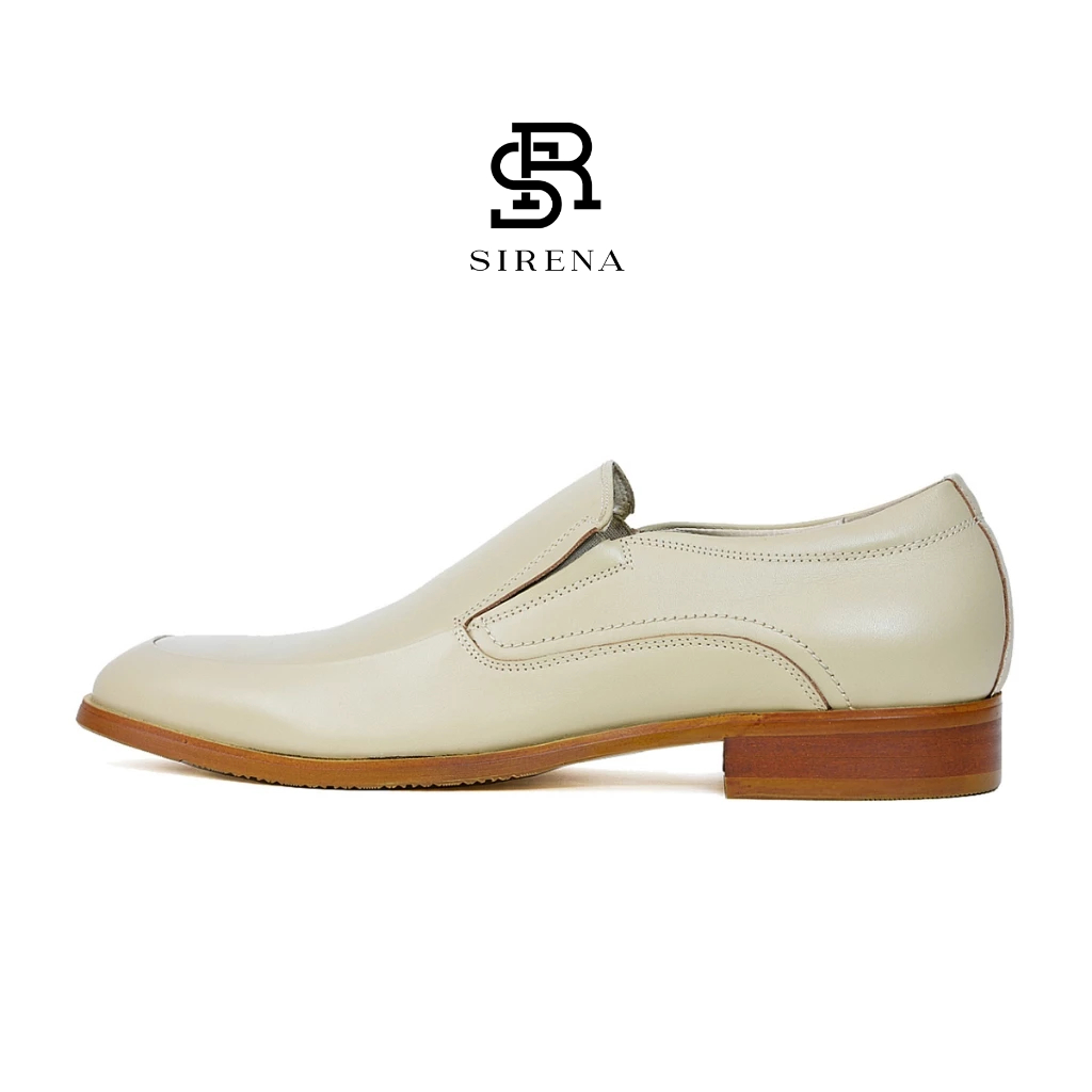 PAUL & SIRENA รองเท้าหนังแท้ ส้น 1.5 นิ้ว รุ่น OLIVER สีงาช้าง | รองเท้าหนังผู้ชาย