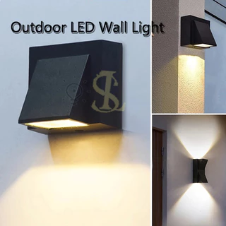 โคมไฟติดผนัง LED สไตล์โมเดิร์น3W 6w กันน้ำ IP65 สำหรับตกแต่งบ้านและสวนโคมไฟติดผนังนอกบ้านโคมไฟกิ่งกันฝนแถมขั้วใส่ห