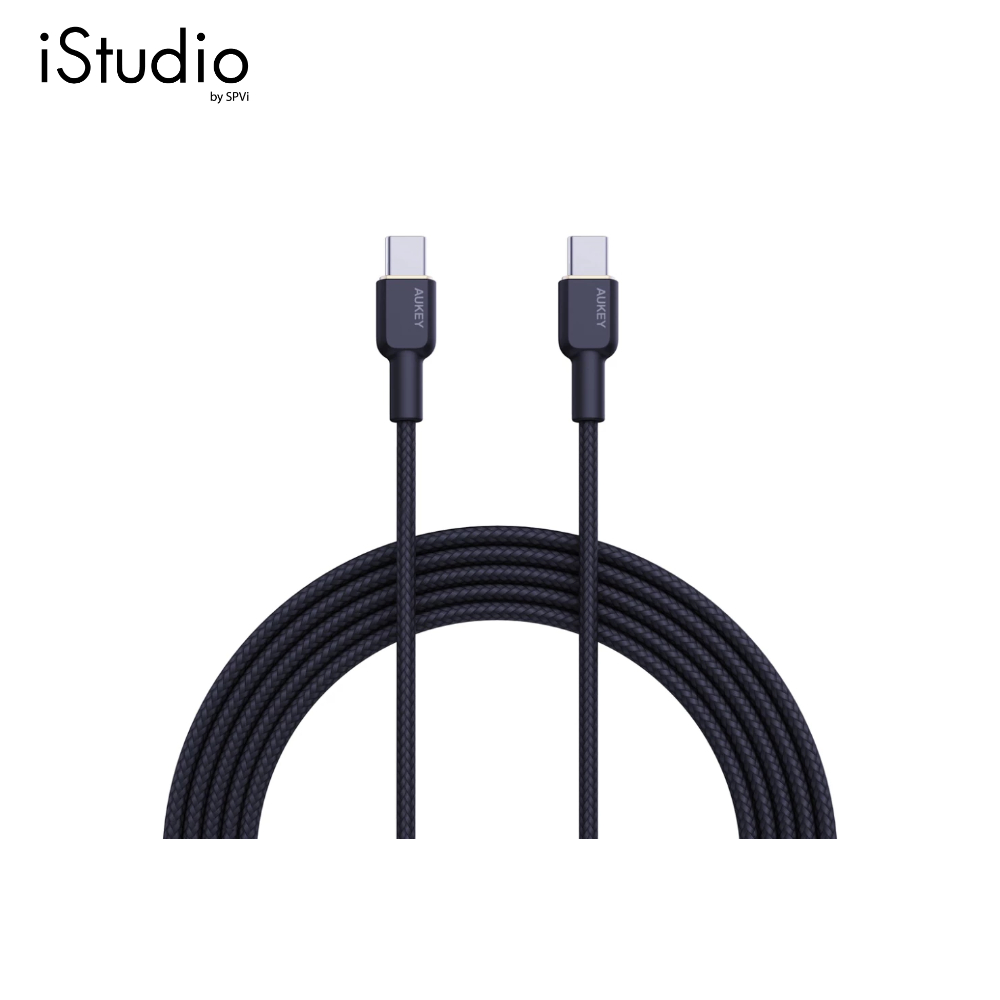 AUKEY CB-NCC2 CIRCLET CC NYLON BRAIDED สายชาร์จ (USB-C TO USB-C | 60W | 1.8M | QC 3.0 | PD)