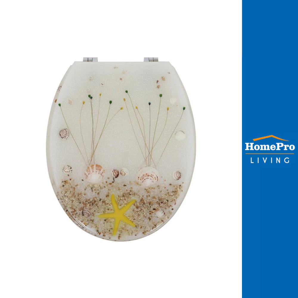 MOYA ฝารองนั่ง POLYRESIN 22EVP01 ลายเปลือกหอย จัดส่งโดย HomePro