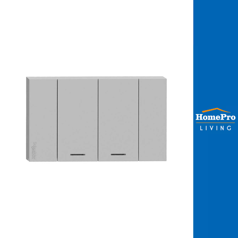 SCHNEIDER ชุดสวิตช์ทางเดียว 2 ช่อง A7032F_GY สีเทา จัดส่งโดย HomePro