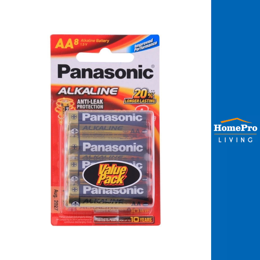 PANASONIC ถ่านอัลคาไลน์ AA LR6T แพ็ก 8 ก้อน