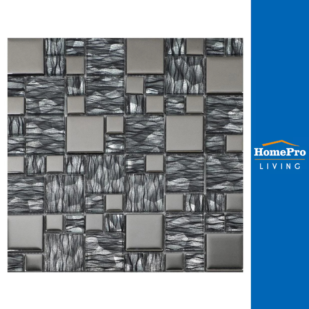 TARA โมเสคแก้ว 30x30 ซม. HPR-206 สีเงิน จัดส่งโดย HomePro