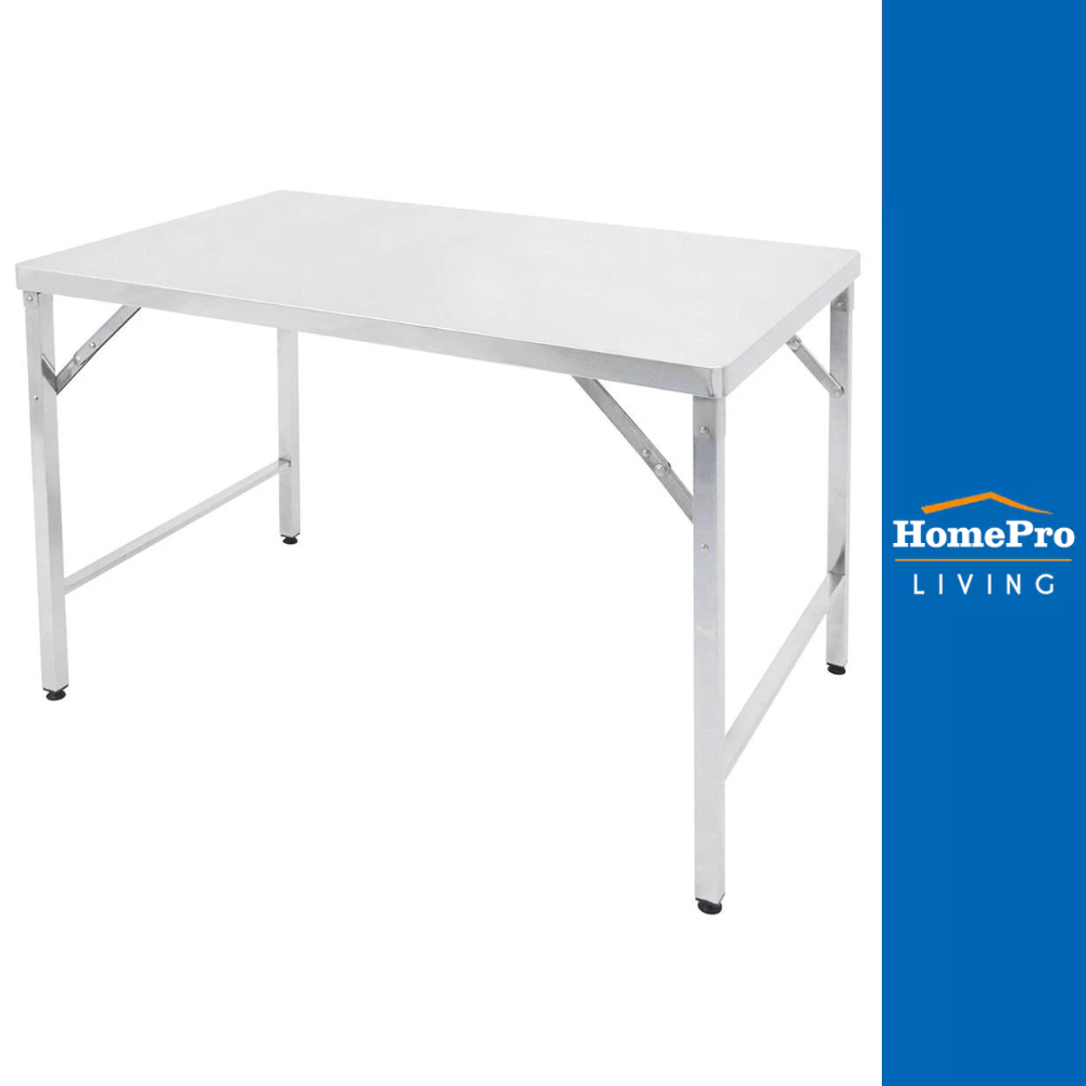 HomePro โต๊ะพับสเตนเลสขาสวิง ST-105 110x70 ซม. แบรนด์ QLINE