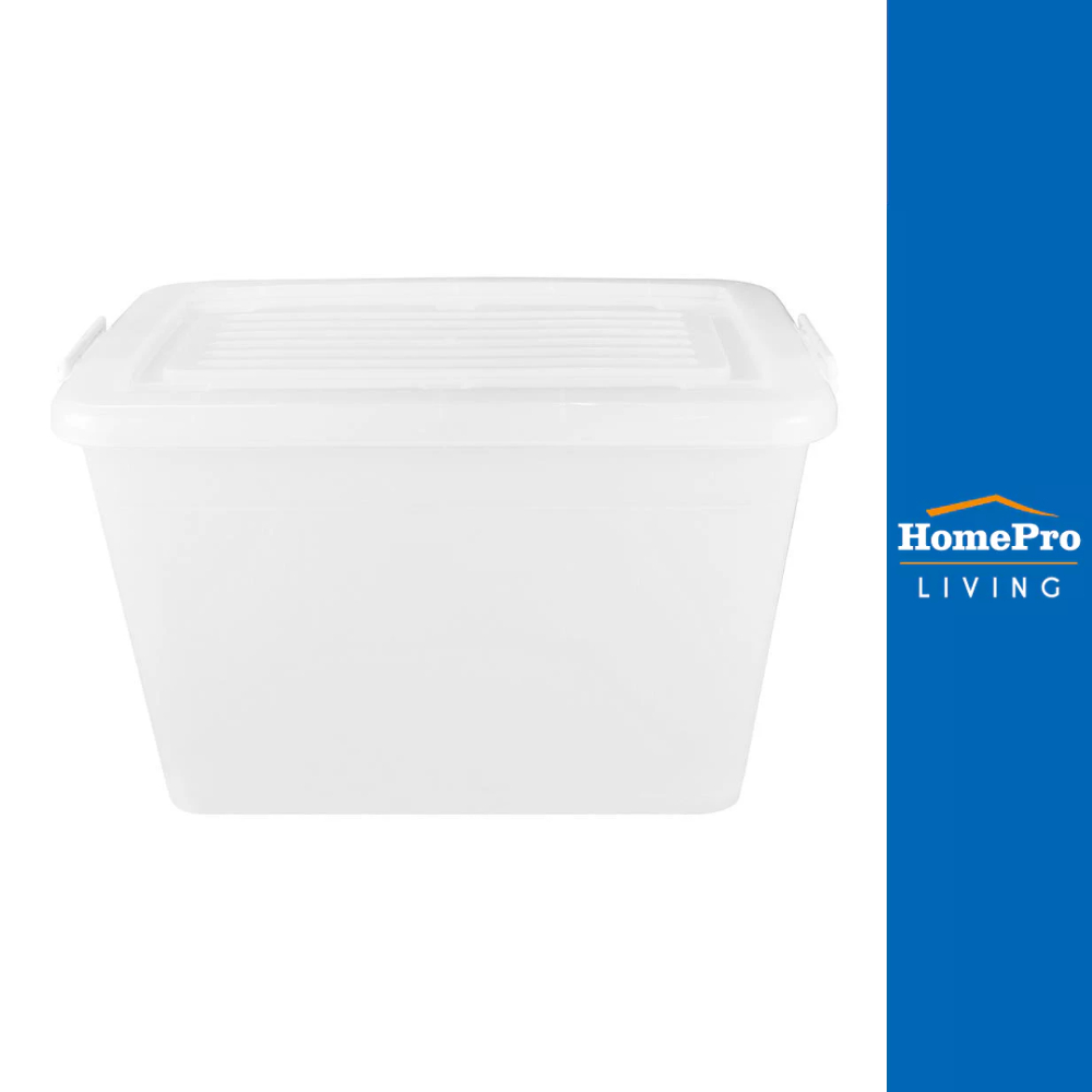 STACKO กล่องเก็บของ มีล้อ ฝาล็อค K1200 110 ลิตร สีขาว จัดส่งโดย HomePro