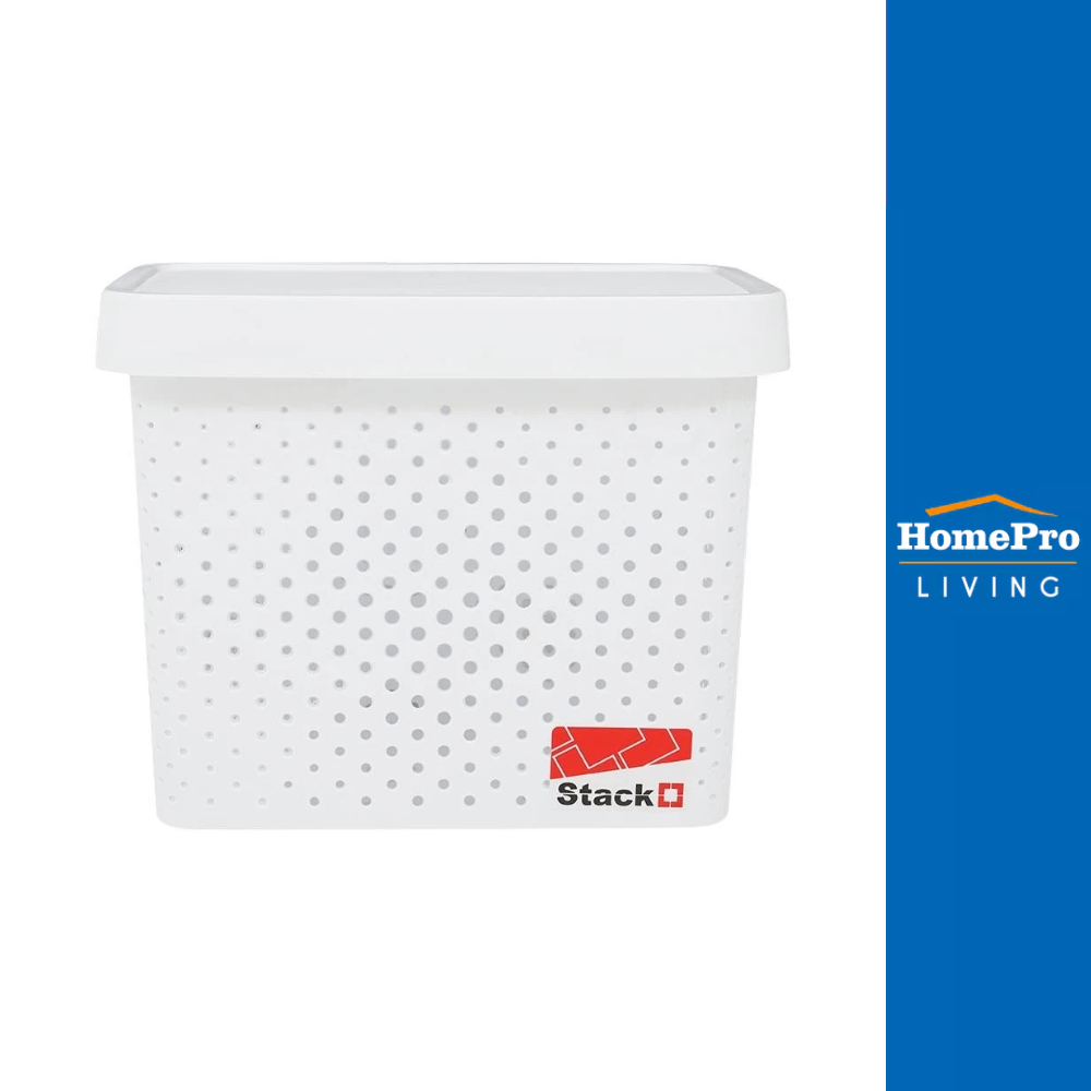 STACKO กล่องฝาปิด BALM M 22x31.6x25 ซม. สีขาว จัดส่งโดย HomePro
