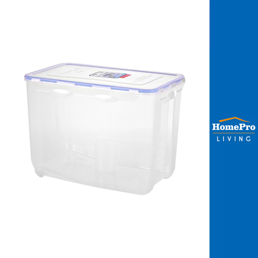 HomePro ถังข้าวสารพลาสติก 10 กก. + ถ้วยตวง 6041 แบรนด์ MICRON WARE