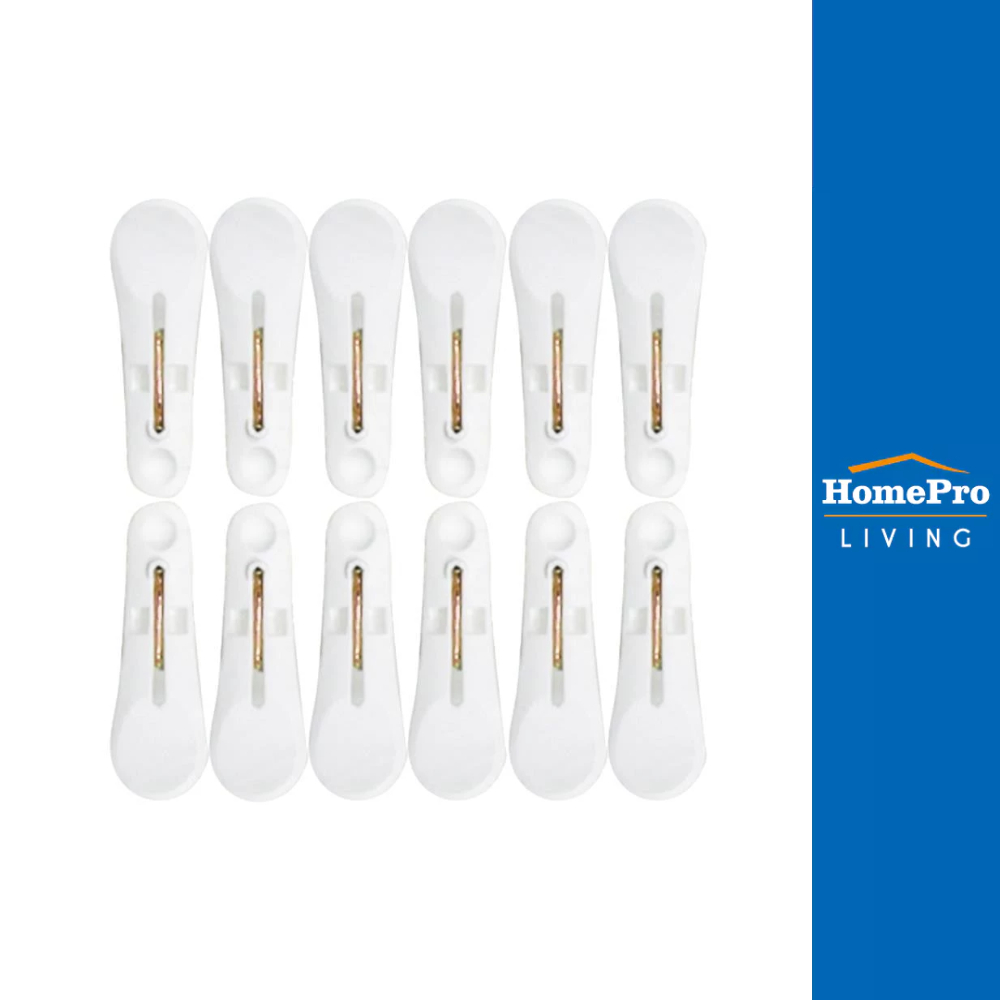 PLIM กิ๊บหนีบผ้า POP แพ็ค 12 ชิ้น สีขาว จัดส่งโดย HomePro