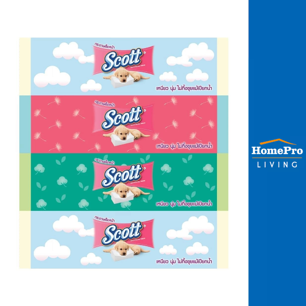 SCOTT กระดาษเช็ดหน้า SOFT PACK 120 แผ่น แพ็ค4