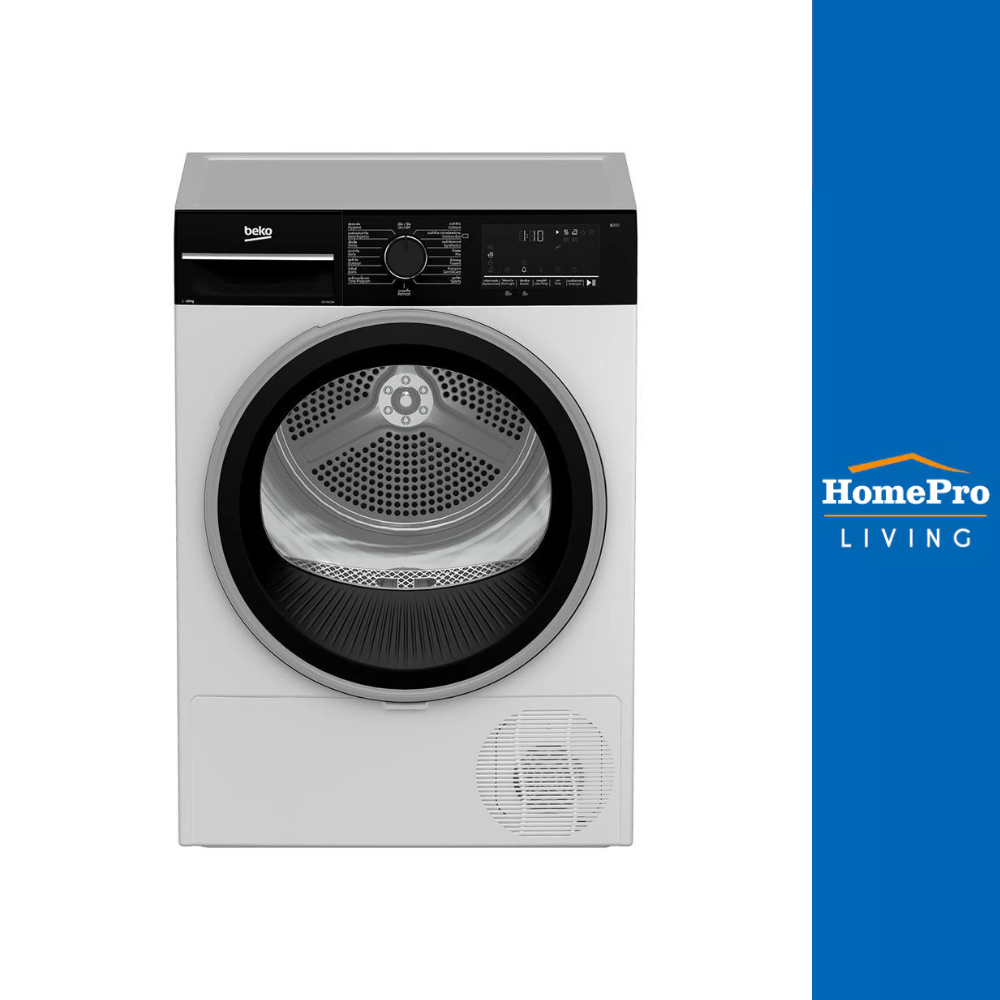 [จัดส่งพร้อมติดตั้ง] BEKO เครื่องอบผ้าฝาหน้า  B3T4410W 10 กก. CONDENSE สีขาว
