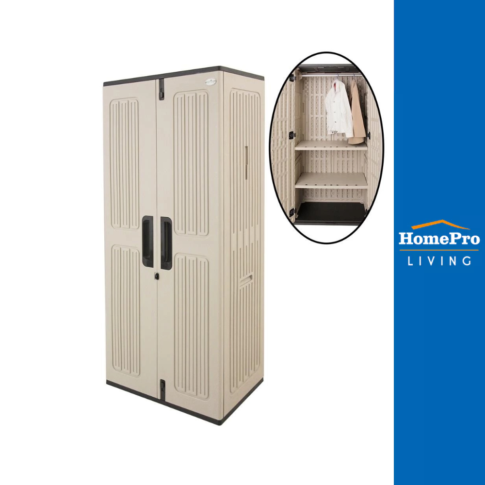 [จัดส่งพร้อมประกอบ] HomePro ตู้เก็บของ HDPE พร้อมราวแขวน  EVEREST 180 ซม. แบรนด์ SPRING