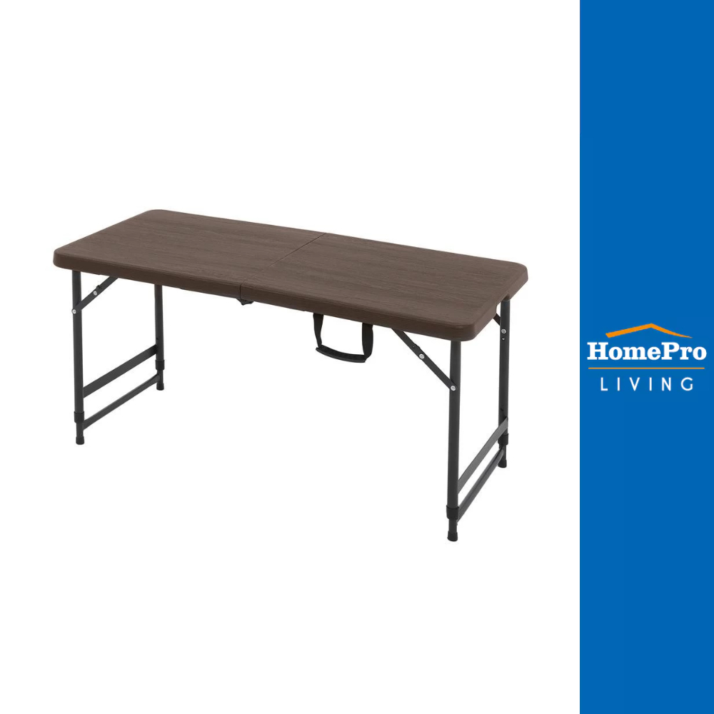 HomePro โต๊ะพับครึ่งลายไม้ HDPE 3 ระดับ 118 ซม. แบรนด์ SPRING