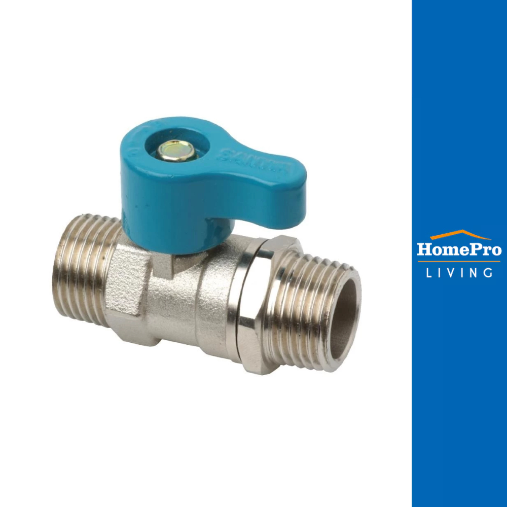 SANWA มินิบอลวาล์ว MALE/MALE 1/2 นิ้ว สีฟ้า จัดส่งโดย HomePro