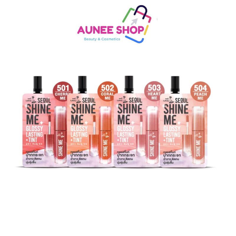 ( 1 ซอง ) Nami ลิปกลอส Make Up Pro Seoul Shine Me Glossy Lasting Tint 2 กรัม