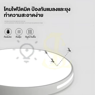 โคมไฟเพดาน ไฟ led เพดาน ง่าย โคมไฟติดเพดานทรงกลม 18W/24W/36W ปรับได้สามแสง มีให้สําหรับ ห้องนอน ห้องนั่งเล่น