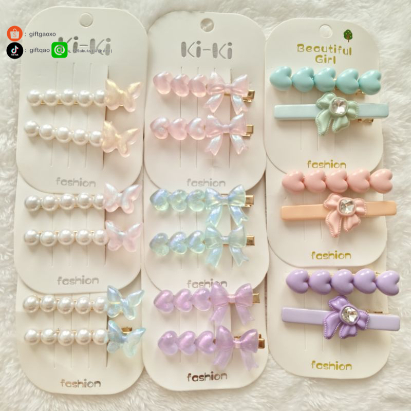พร้อมส่ง กิ๊บหนีบผมติดอะไหล่มุก งานเยลลี่ งานลูกคุณหนูไฮโซ ได้ 2 ชิ้น
