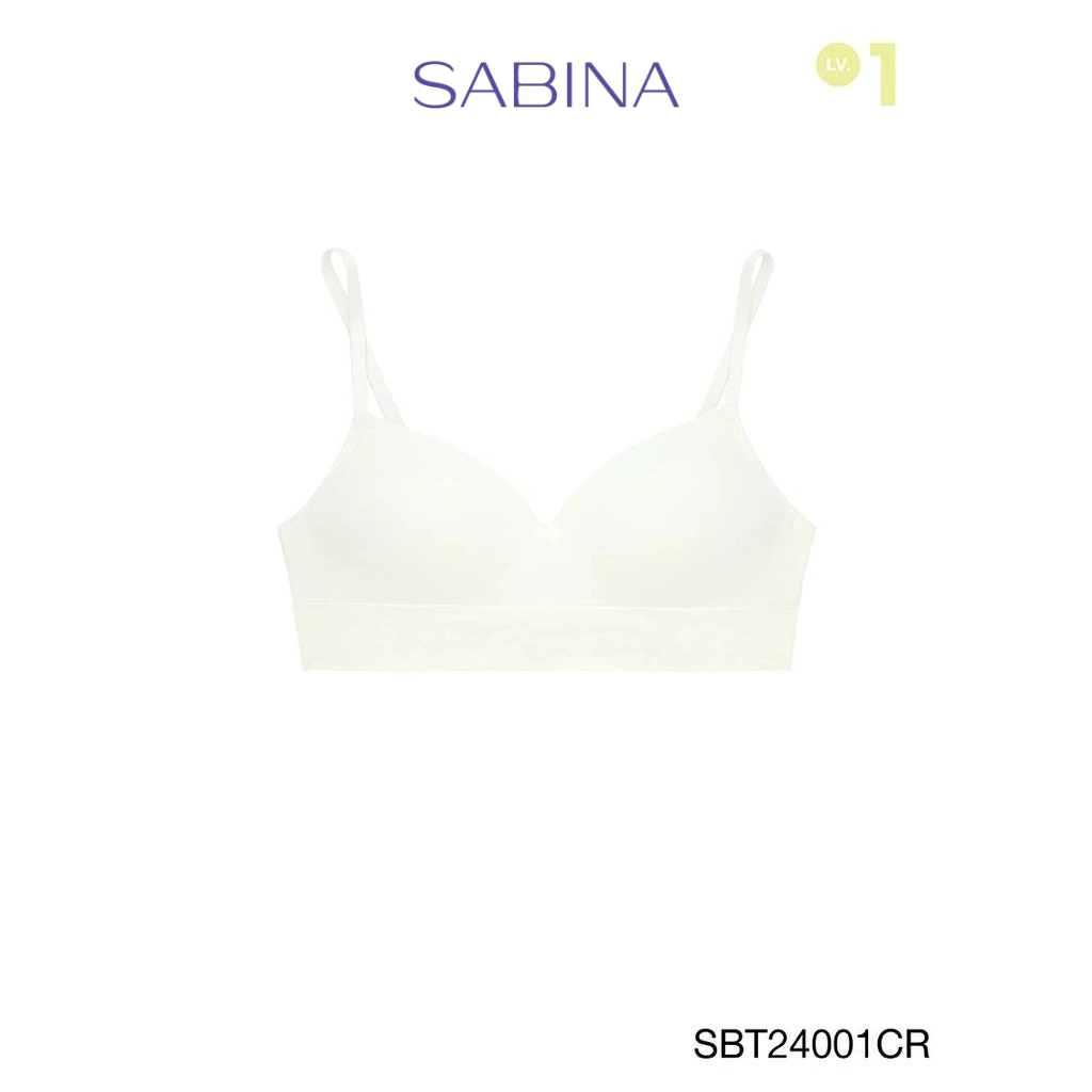 Sabina Soft and Cozy Level 1 เสื้อชั้นใน ไร้โครง รหัส SBT24001CR - สีครีม
