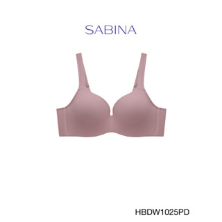 Sabina เสื้อชั้นใน  มีโครง ฟองน้ำไม่ดันทรง รุ่น Habpy Non Push รหัส HBDW1025PD สีชมพูเข้ม
