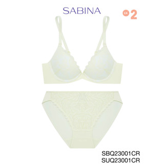Sabina  เซ็ตชุดชั้นใน (มีโครง) รุ่น TWENTY FIVE รหัส SBQ23001CR+SUQ23001CR สีครีม