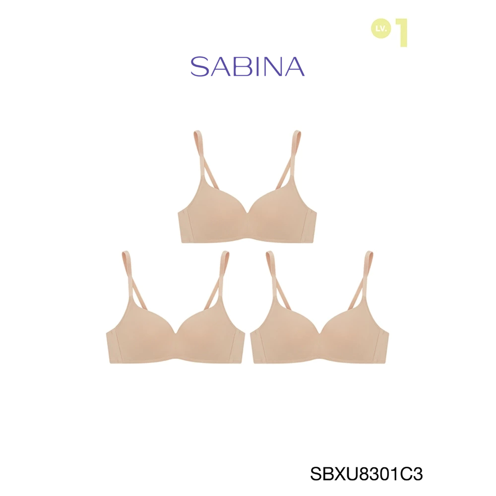 ซื้อ Sabina เสื้อชั้นใน Invisible Wire (Set 3 ชิ้น)  (ไม่มีโครง) รุ่น Pretty Perfect รหัส SBXU8301C3 สีเนื้อเข้ม