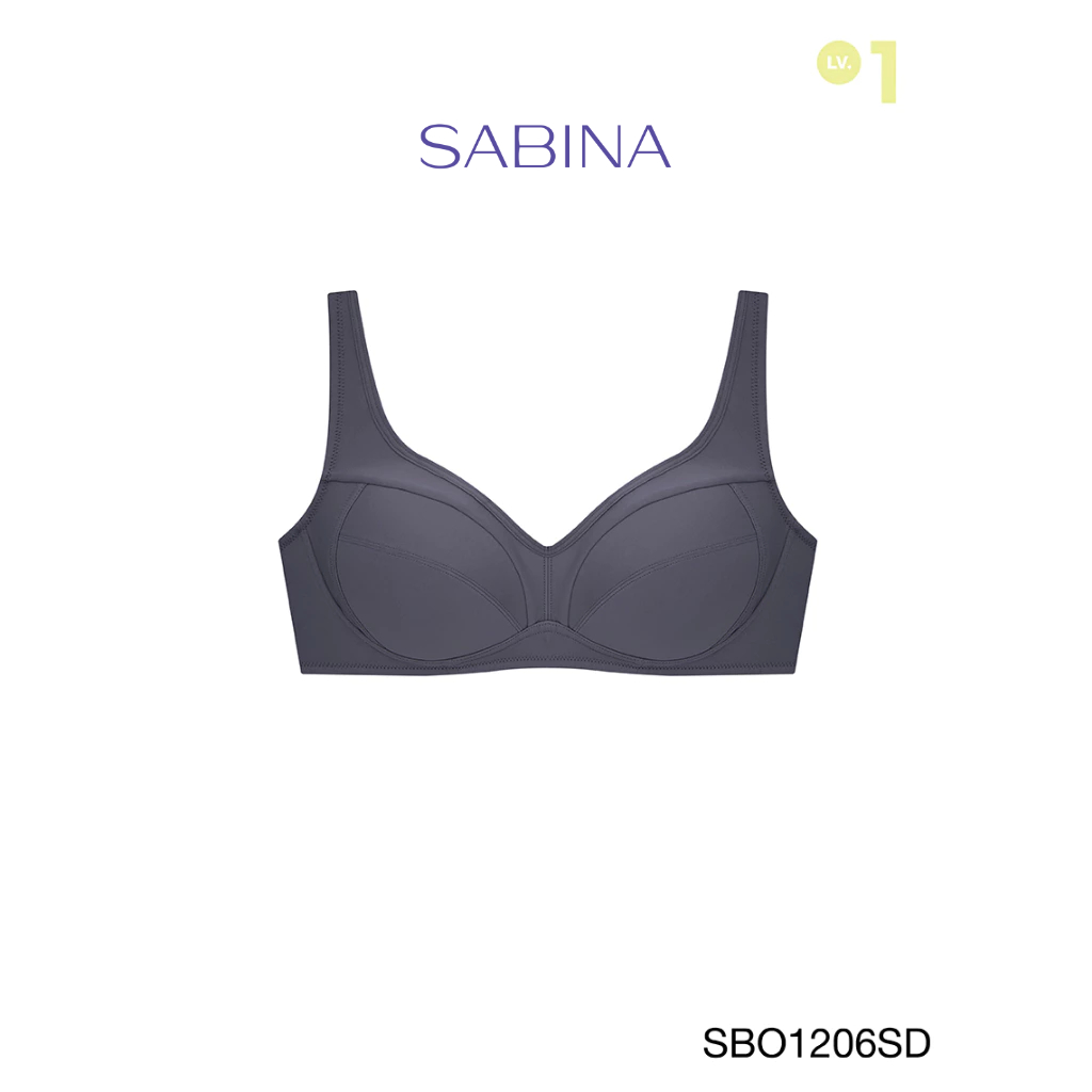 Sabina เสื้อชั้นใน Invisible Wire (ไม่มีโครง) รุ่น Function Bra รหัส SBO1206SD สีเทาเข้ม