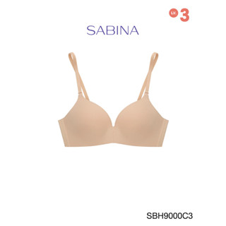 Sabina เสื้อชั้นใน Invisible Wire (ไม่มีโครง) Seamless Fit รุ่น Soft Doomm  รหัส SBH9000C3 สีเนื้อเข้ม