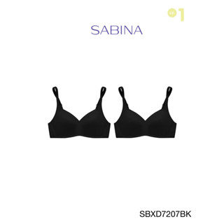 Sabina เสื้อชั้นใน (Set 2 ชิ้น ) Invisible Wire (ไม่มีโครง) รุ่น Perfect Bra รหัส SBXD7207BK สีดำ