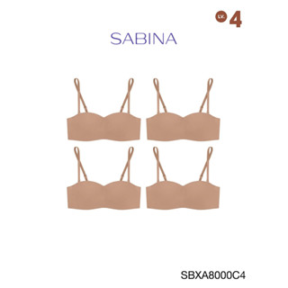 Sabina เสื้อชั้นใน (Set 4 ชิ้น) มีโครง Body Bra The Series (เกาะอก) รุ่น Doomm Doomm รหัส SBXA8000C4 สีเนื้อแทน