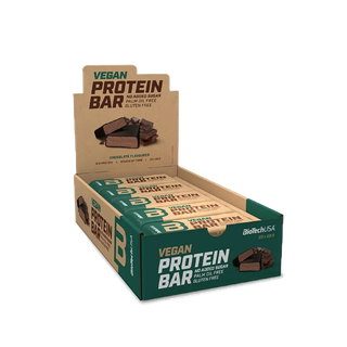 BioTechUSA Vegan Protein Bar Chocolate 50g/Bar (วีแกนโปรตีนบาร์ รสช็อกโกแลต 50กรัม/แท่ง) ผสมไฟเบอร์ ขนมคลีน