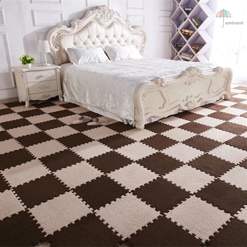 พรม พรมจิ๊กซอว์ แถมฟรีขอบปิด พรมปูพื้นห้อง DIY แผ่นรองพื้น ขนาด30x30cm. เนื้อผ้ากำมะหยี่ thumbnail 4
