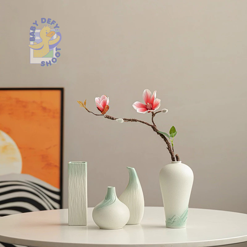 <พร้อมส่ง ใหม่! 34แบบ > แจกันเซรามิก 5นิ้ว Ceramic Vase 6โทนสี โอลีฟ/ เขียวน้ำ/ ลายหิน แจกันตั้งโต๊ะ ตกแต่งบ้าน