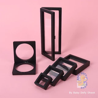 <พร้อมส่ง> กล่องเก็บเครื่องประดับ ขาว-ดำ เคสโชว์ ยืดหยุ่นได้ มีขาตั้ง วางโชว์ แหวน สร้อยคอ ต่างหู เครื่องประดับ กรอบ